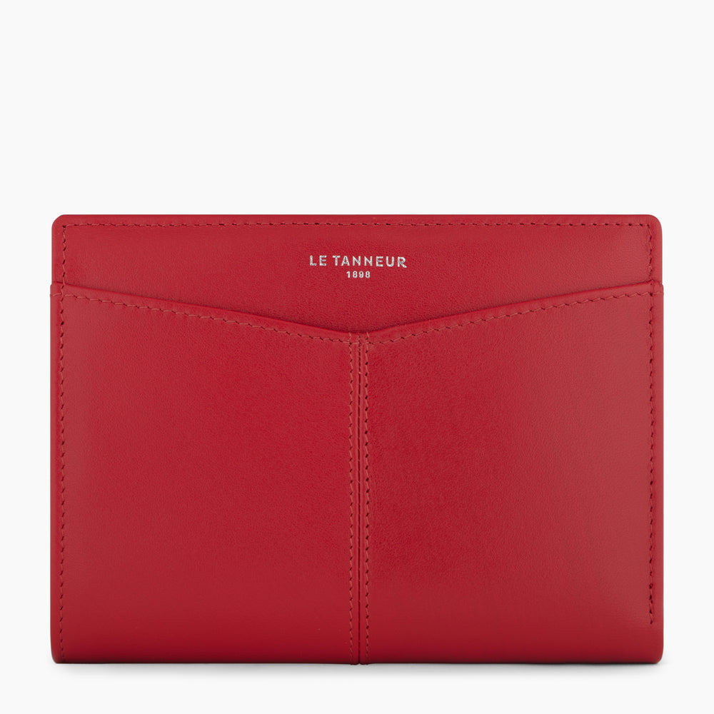 Charlotte wallet with zipped coin pocket in leather