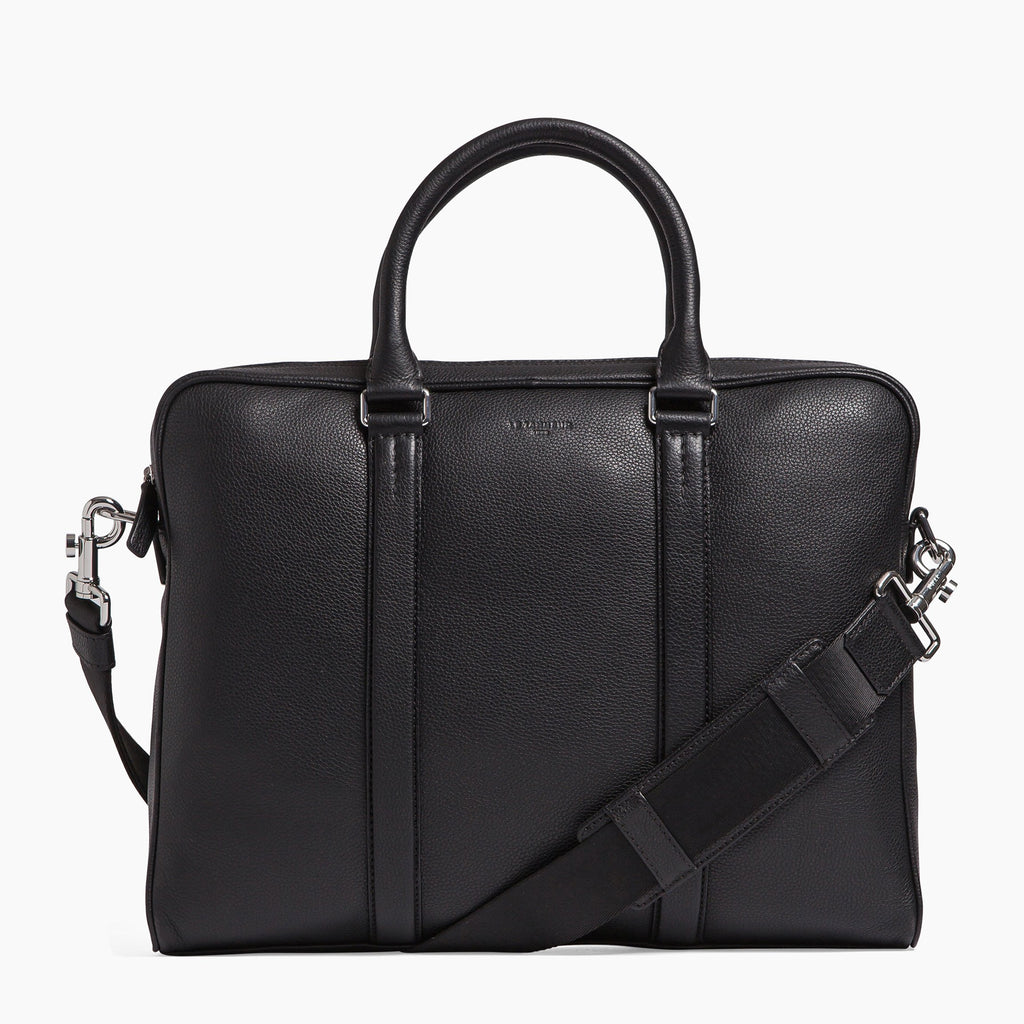 Slim Charles pebbled leather briefcase