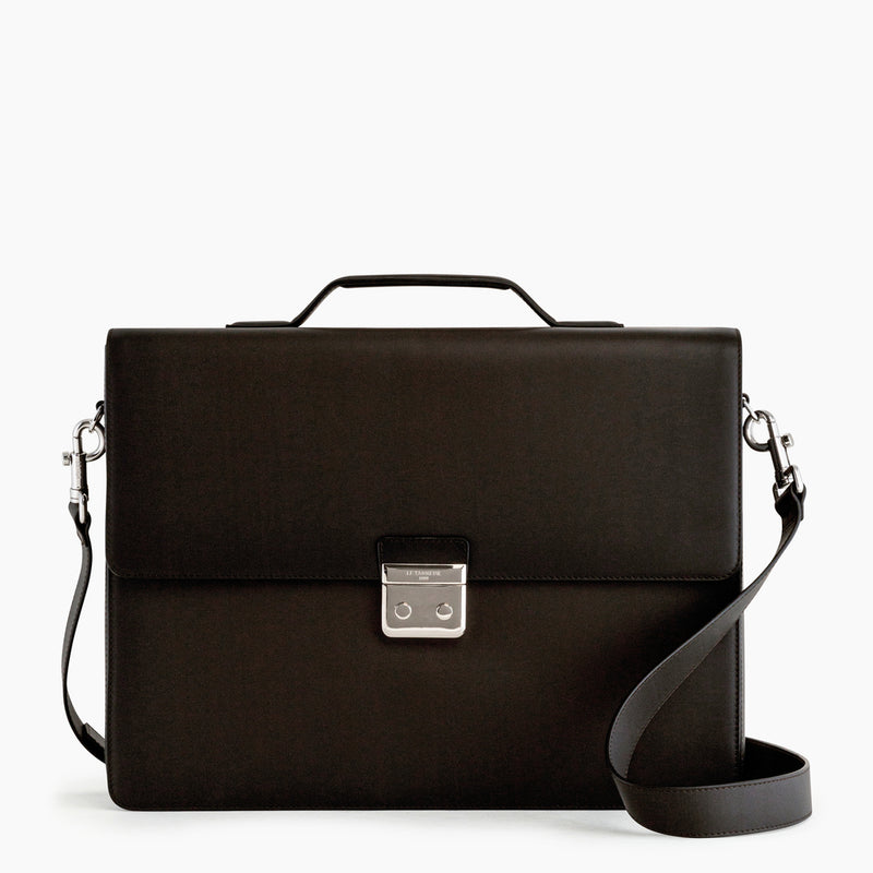 Albert 1 gusset briefcase in smooth leather