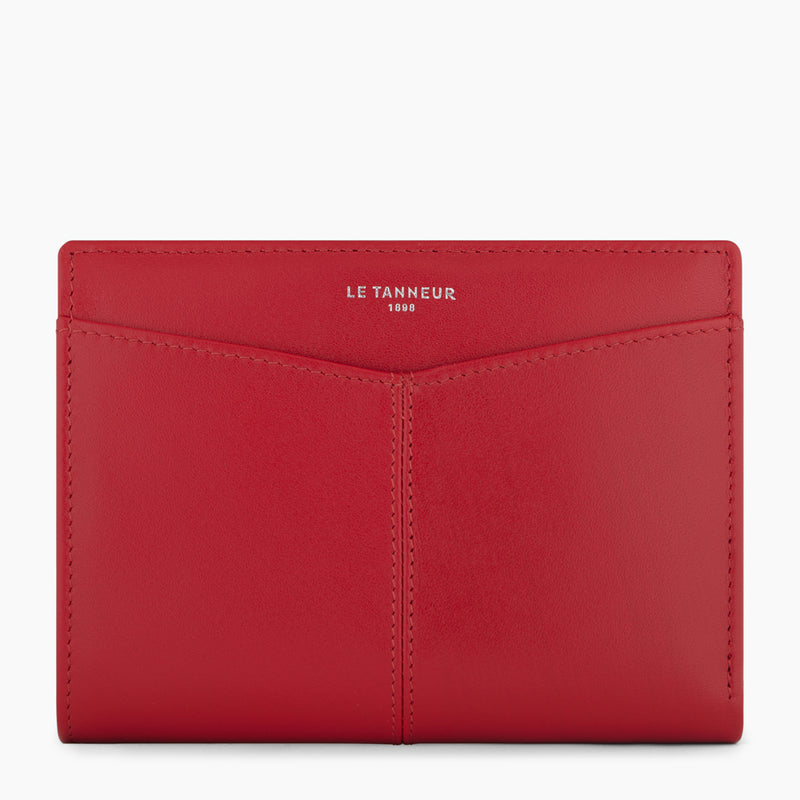 Charlotte wallet with zipped coin pocket in leather