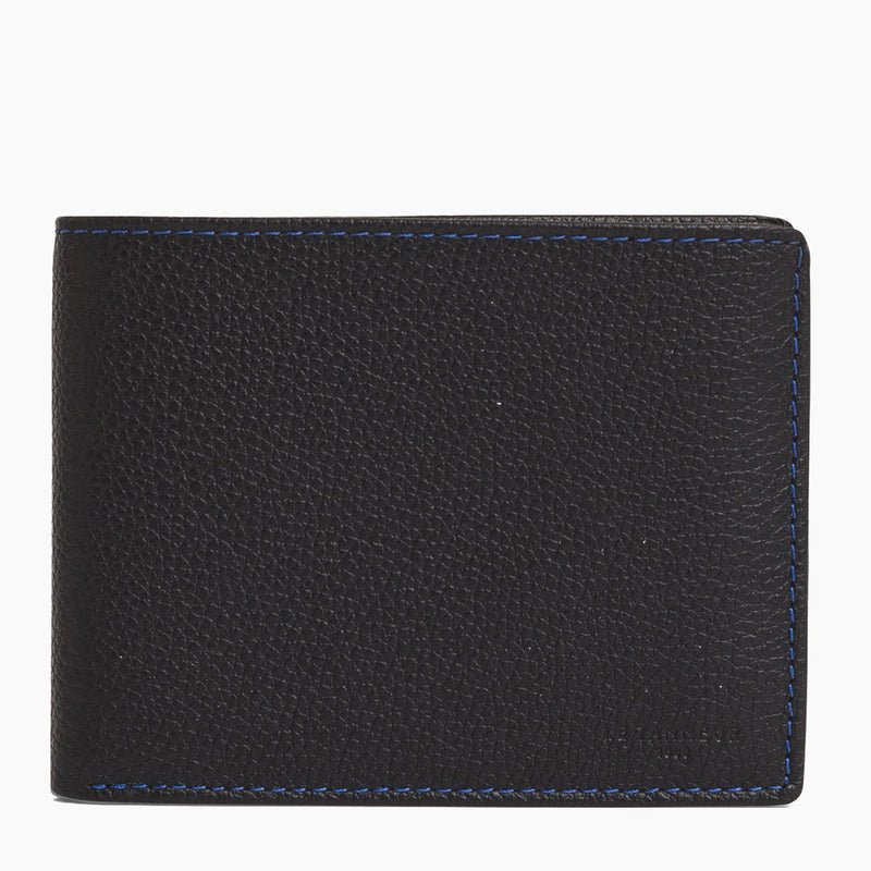 Flap 2 shutters Charles pebbled leather wallet
