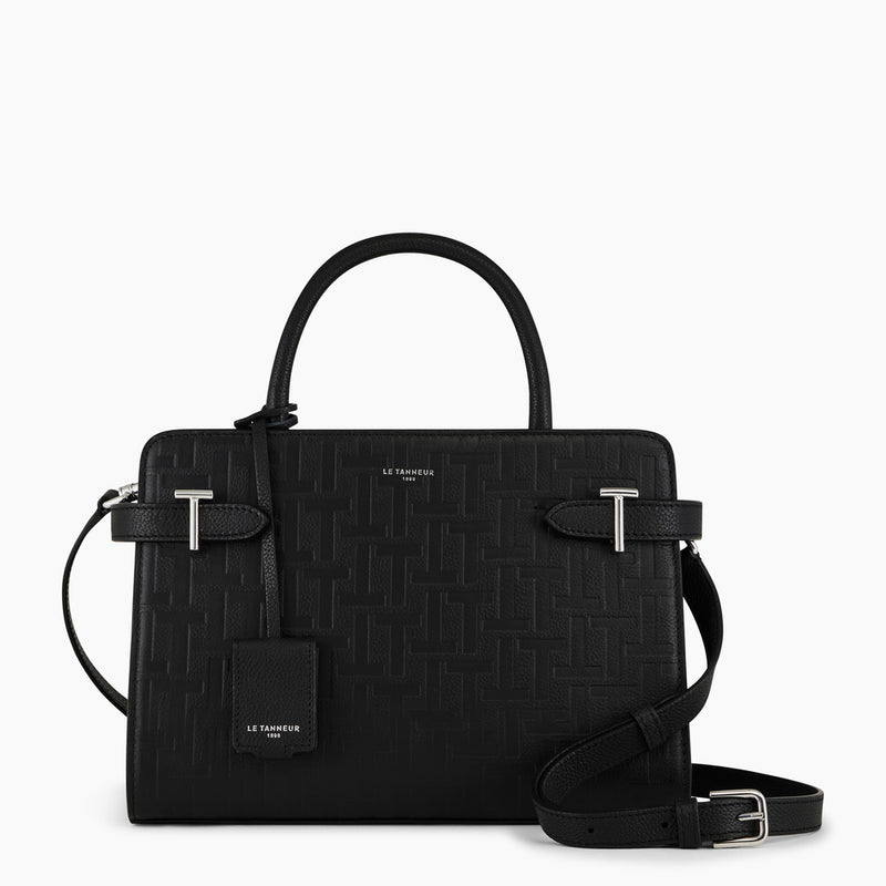 Emilie medium-sized handbag in T-printed leather