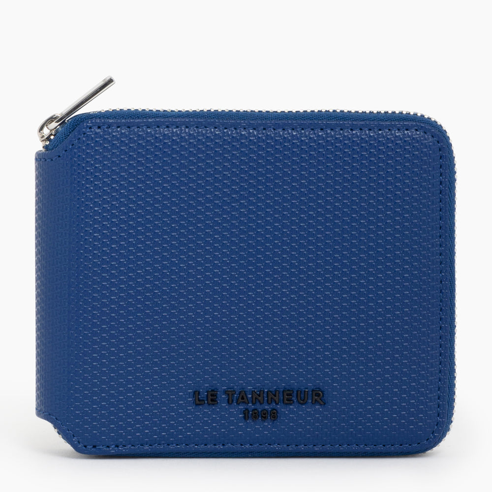 Emile L-zipped coin case in monogrammed leather