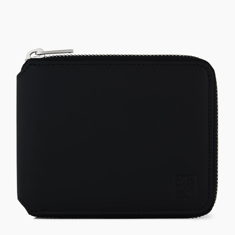 Maurice zipped coin case in coated canvas and smooth leather