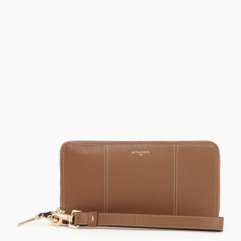 Juliette zipped travel companion in pebbled leather