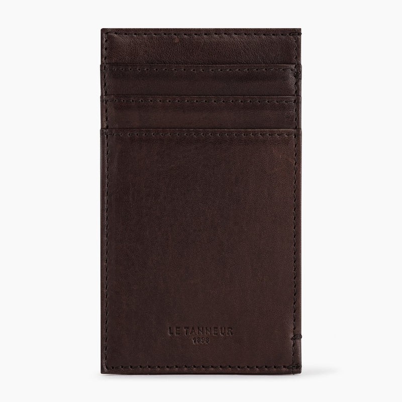Vertical Gary oiled leather cardholder