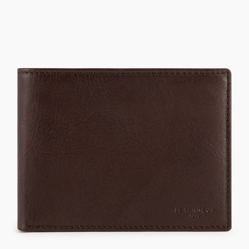 Horizontal Zipped pocket Gary oiled leather wallet