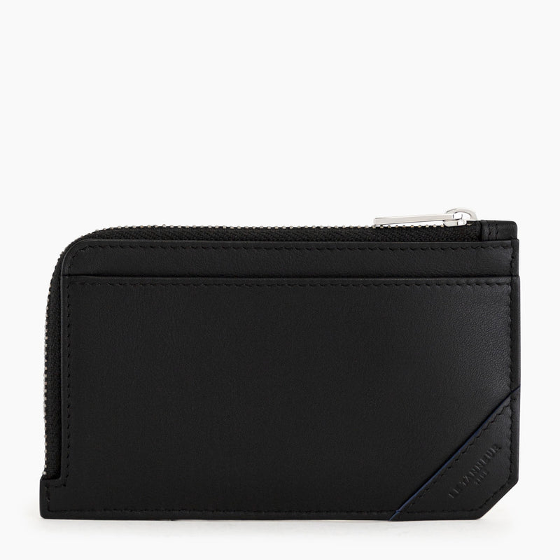 Georges L-zip card case in smooth leather