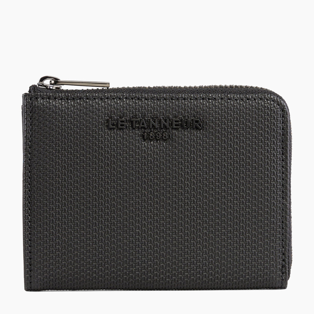 L-zip Emile monogram leather coin wallet