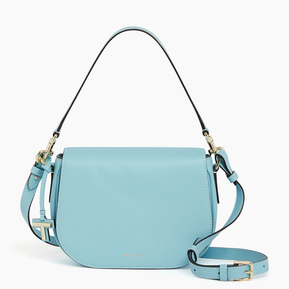Gisèle medium-sized bag with crossbody strap in pebbled leather