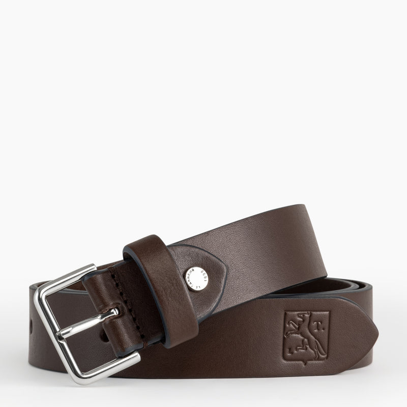 Ceinture homme avec boucle carrée en cuir lisse