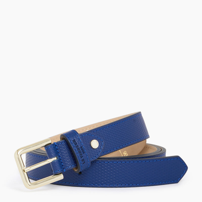 Vegetable tanned leather women's belt with square buckle