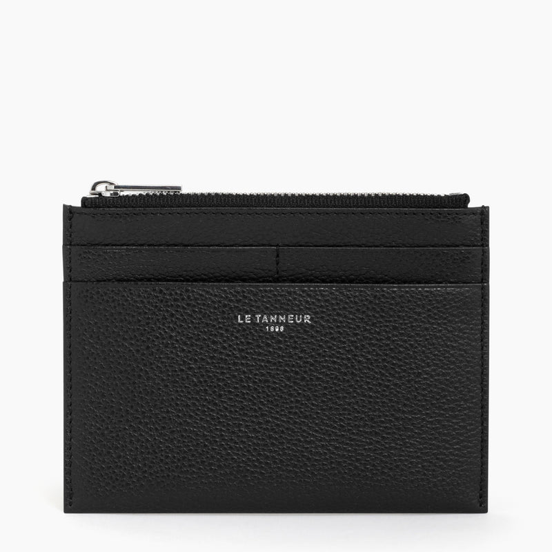 Emile medium-sized, zipped card case in pebbled leather
