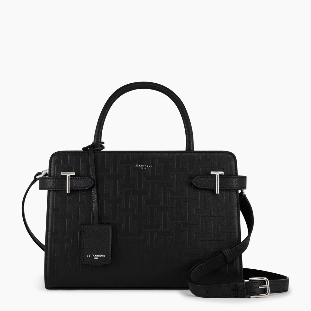 Emilie medium-sized handbag in T-printed leather