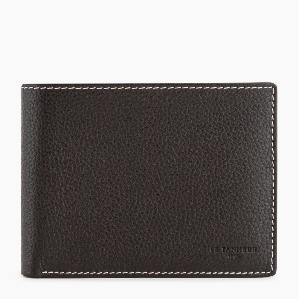 Zipped Charles pebbled leather wallet
