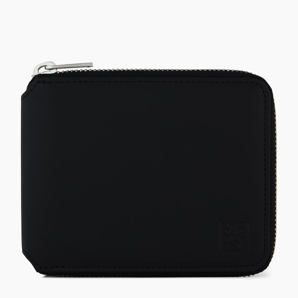 Maurice zipped coin case in coated canvas and smooth leather