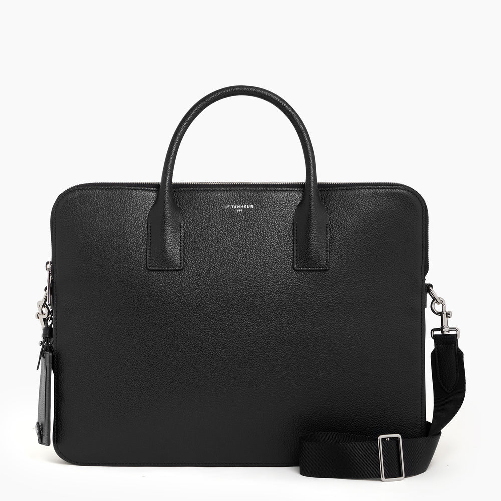 Emile 14 slim document holder with 2 gussets in pebbled leather