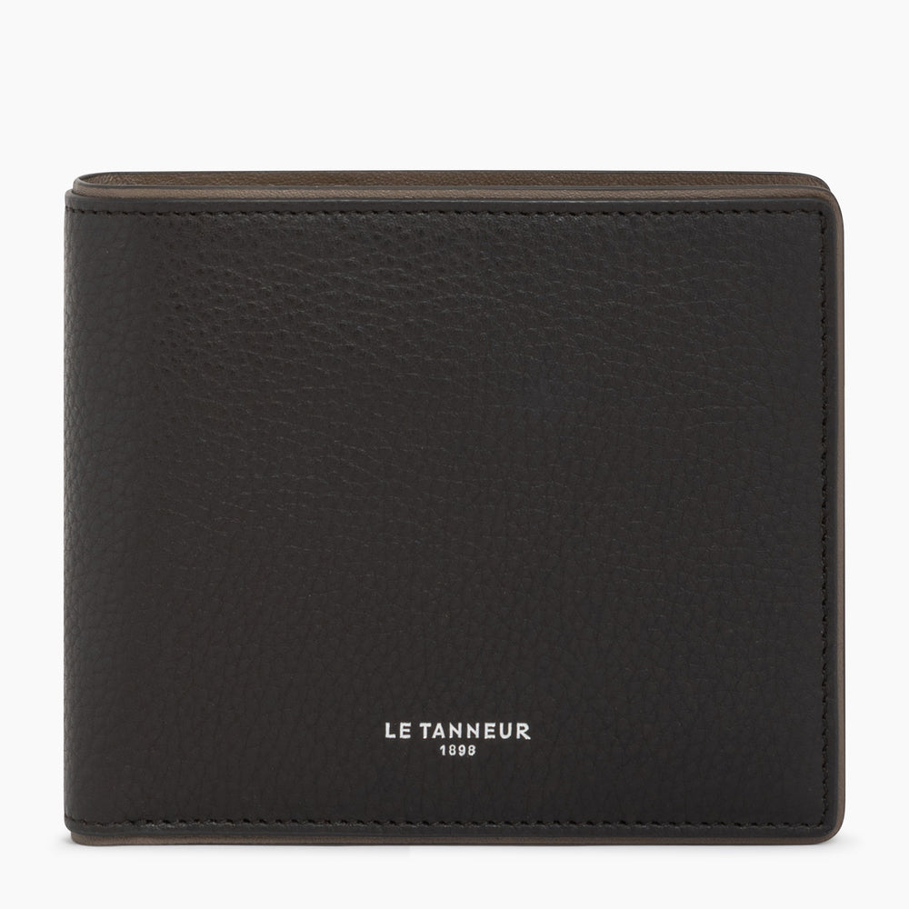 Horizontal Flap pocket Augustin pebbled leather wallet