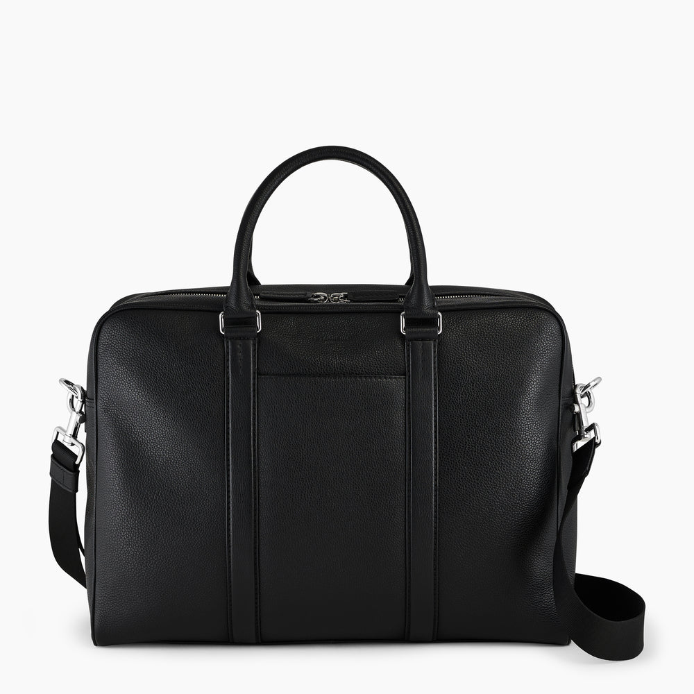 Charles 15 document holder with 3 gussets in pebbled leather