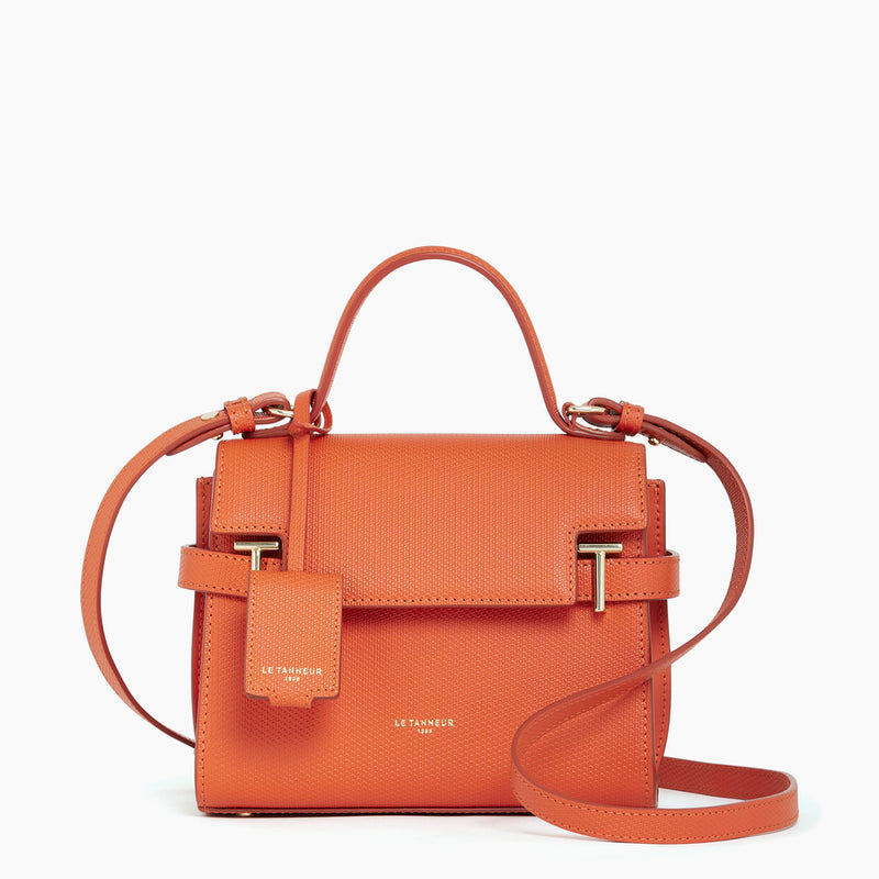 Emilie small handbag with flap closure in monogrammed leather