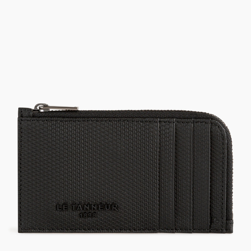 L-zip Emile monogram leather cardholder