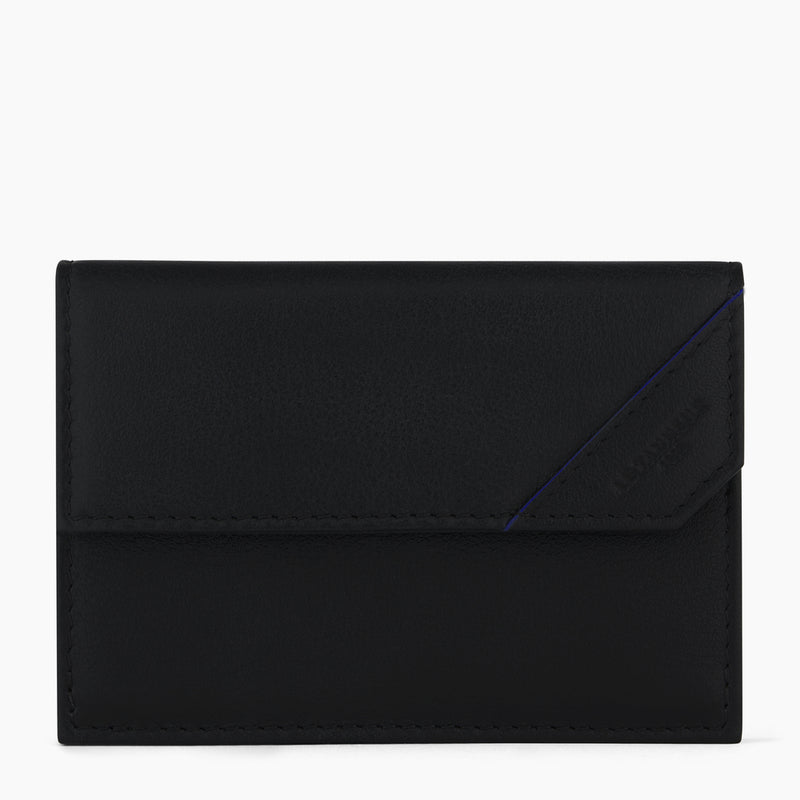 George coin case with flap closure in smooth leather