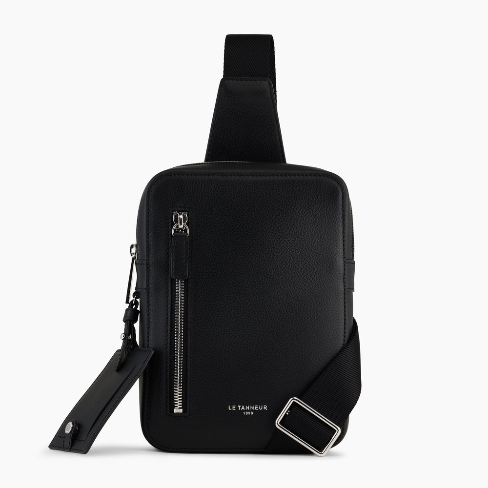 Emile sling satchel in pebbled leather