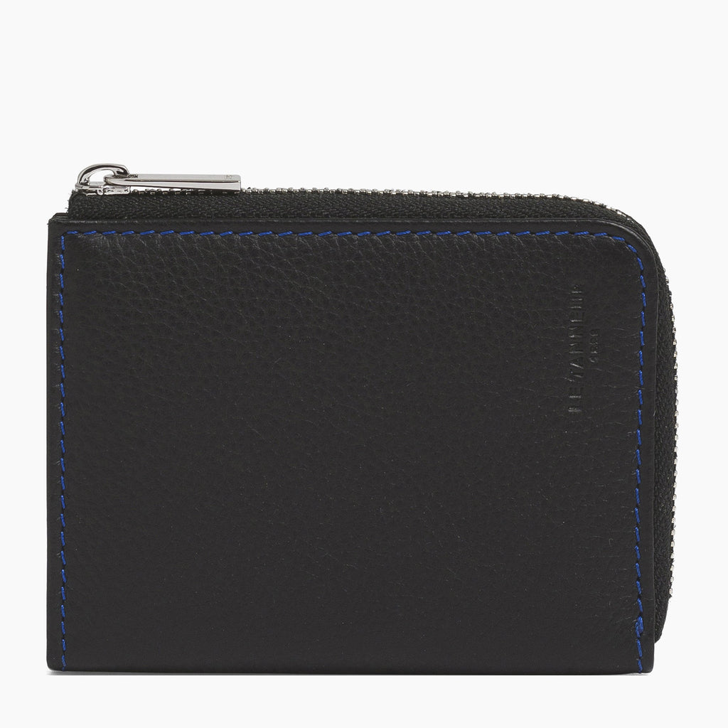L-zip Charles pebbled leather coin wallet
