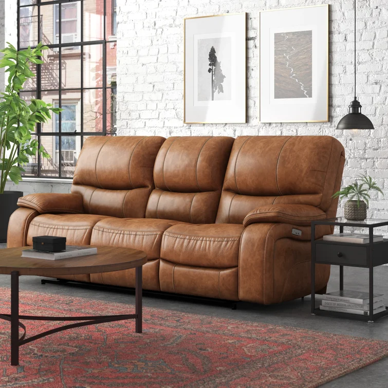 Edward Power Reclining Leather Sofa - Cleo's Furniture