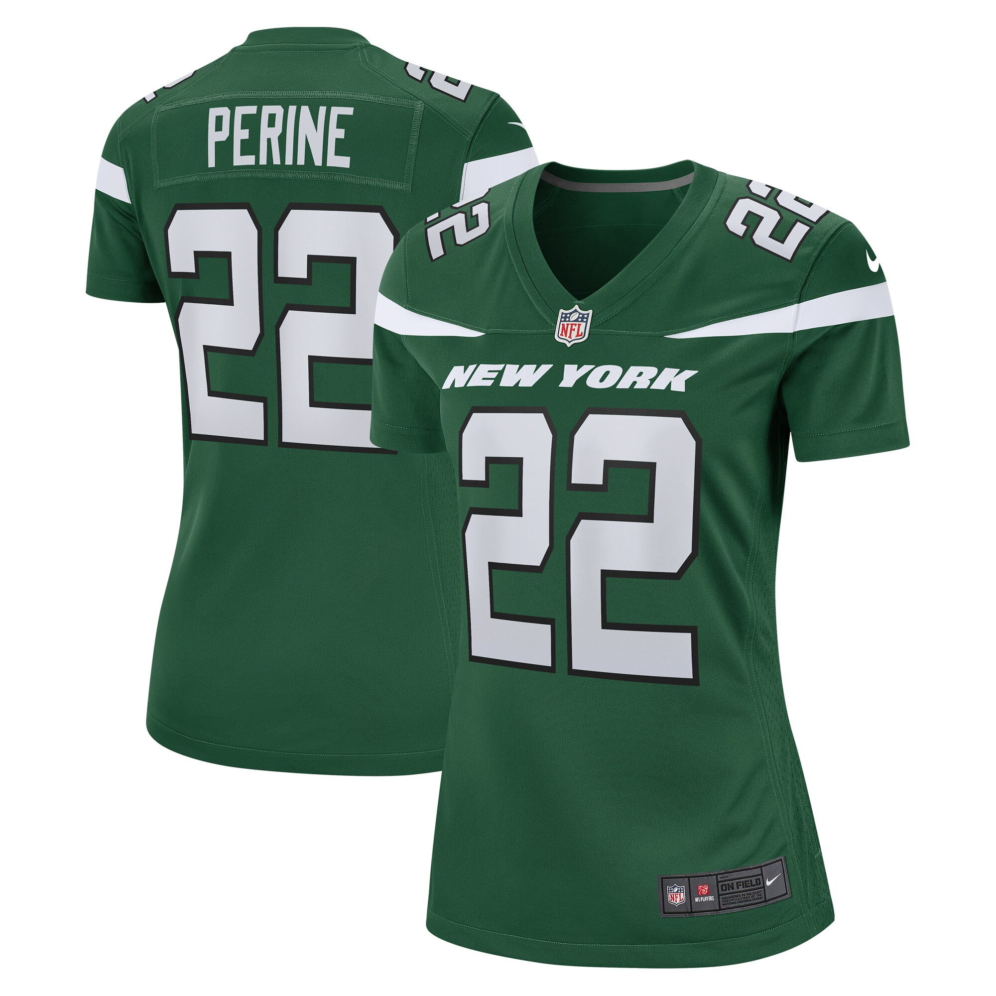Women's New York Jets La'Mical Perine Nike Gotham Green Game Jersey