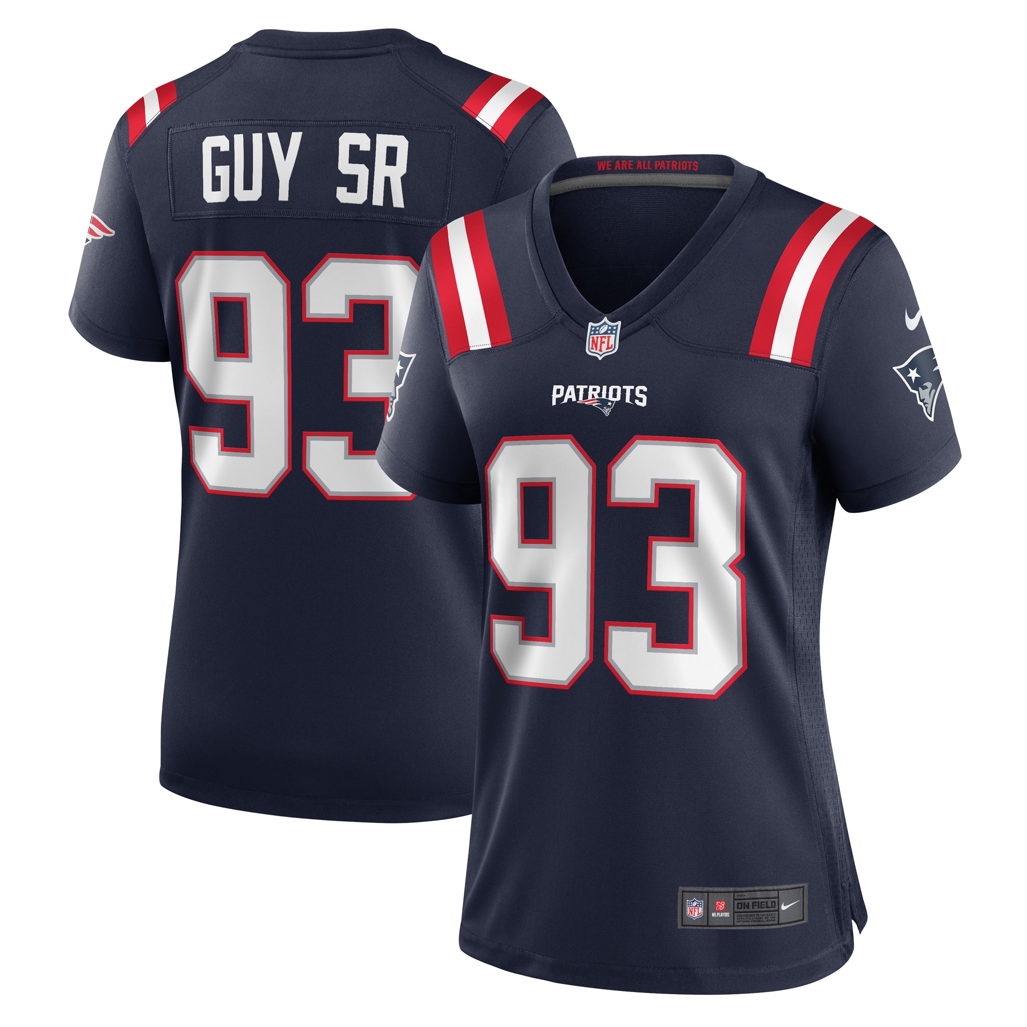 Women's New England Patriots Lawrence Guy Nike Navy Team Game Jersey