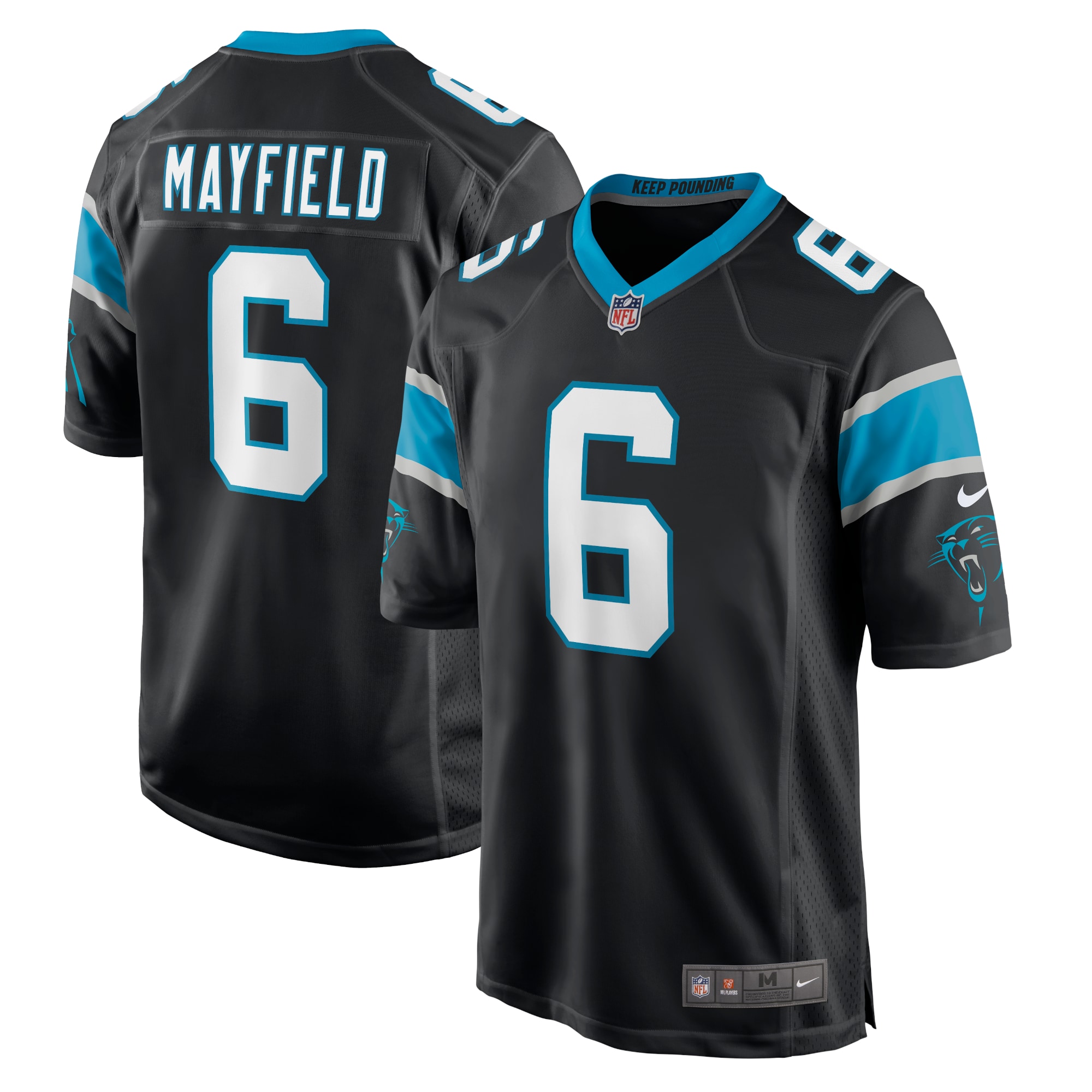 Youth Carolina Panthers Baker Mayfield Nike Black Player Game Jersey