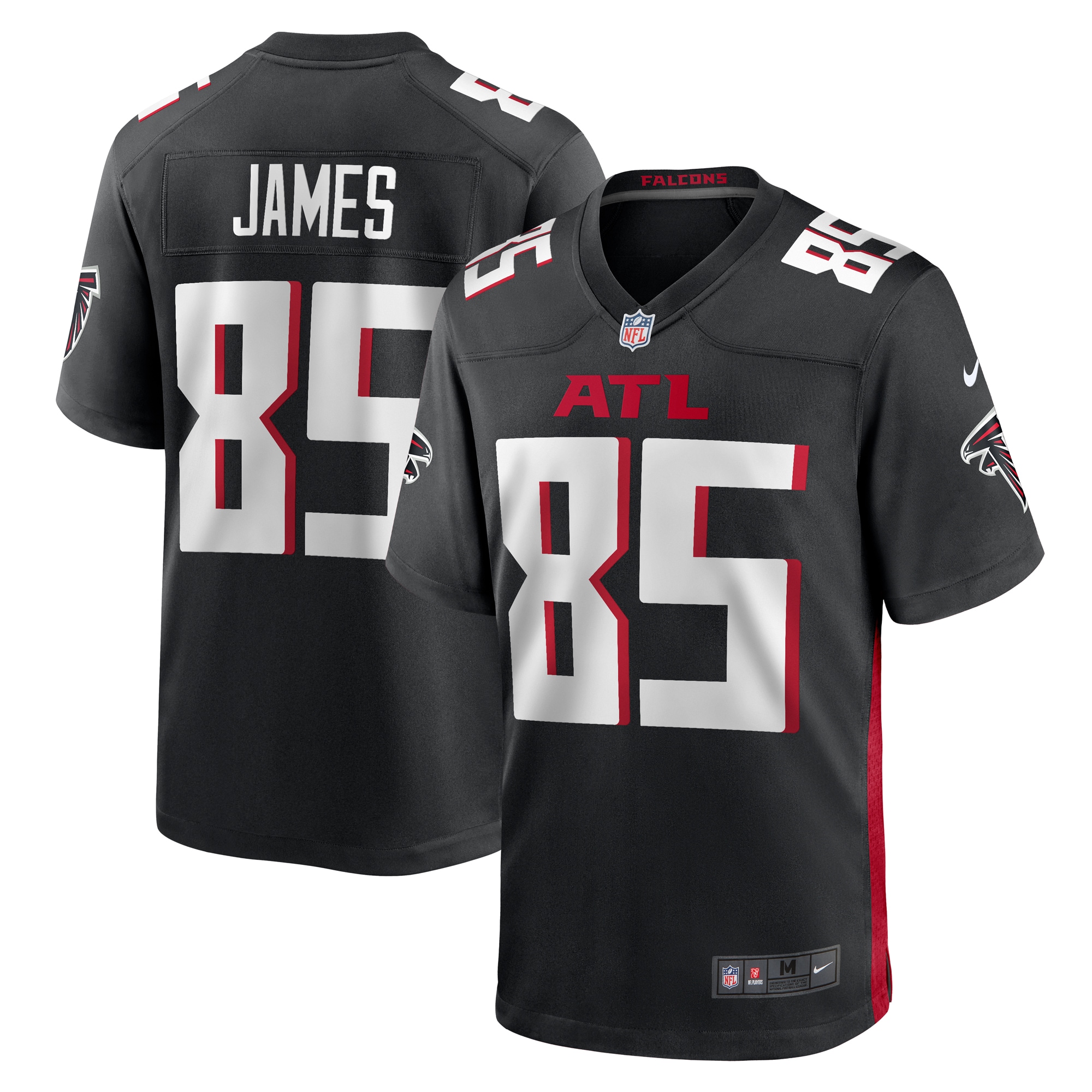 Men's Atlanta Falcons Tyshaun James Nike Black Player Game Jersey