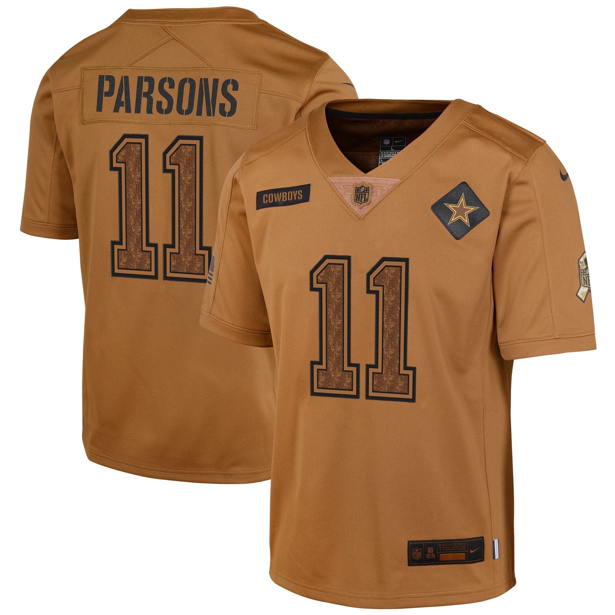 Youth Dallas Cowboys Micah Parsons Nike Brown 2023 Salute To Service Limited Jersey