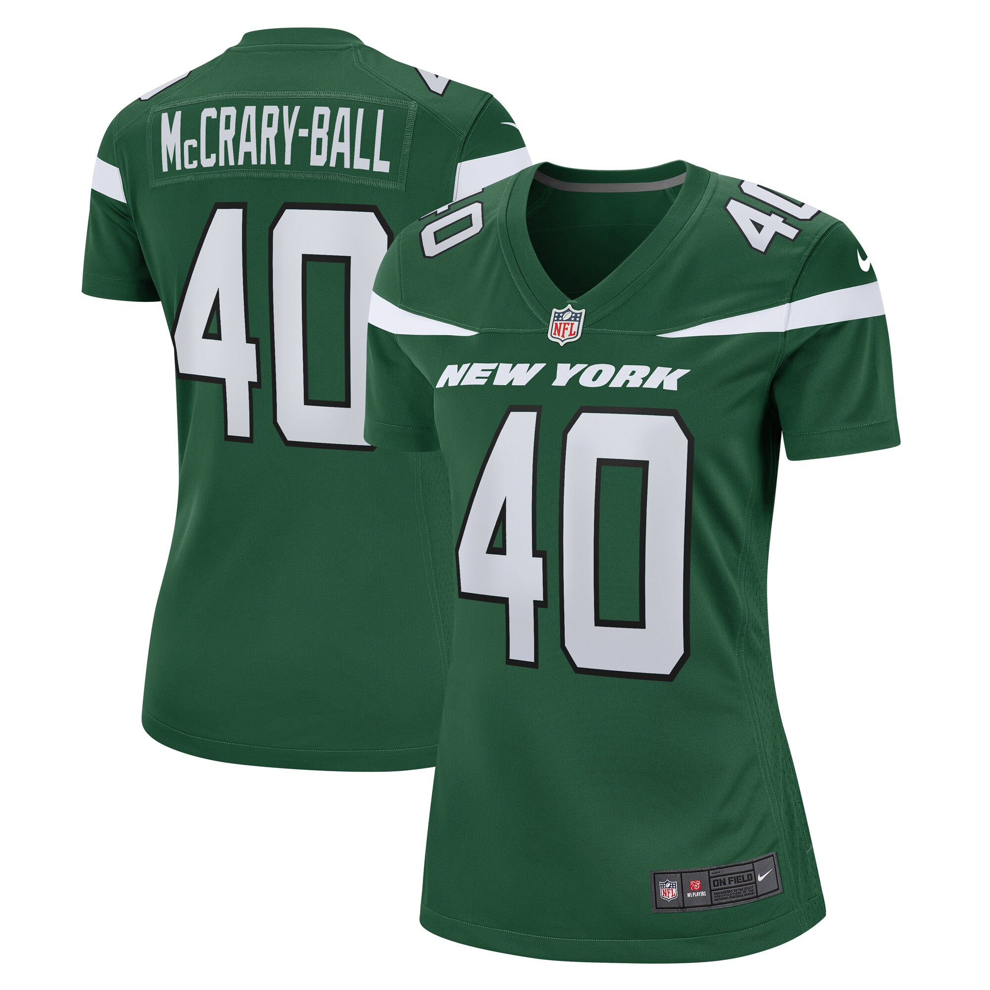 Women's New York Jets Marcelino McCrary-Ball Nike Gotham Green Team Game Jersey
