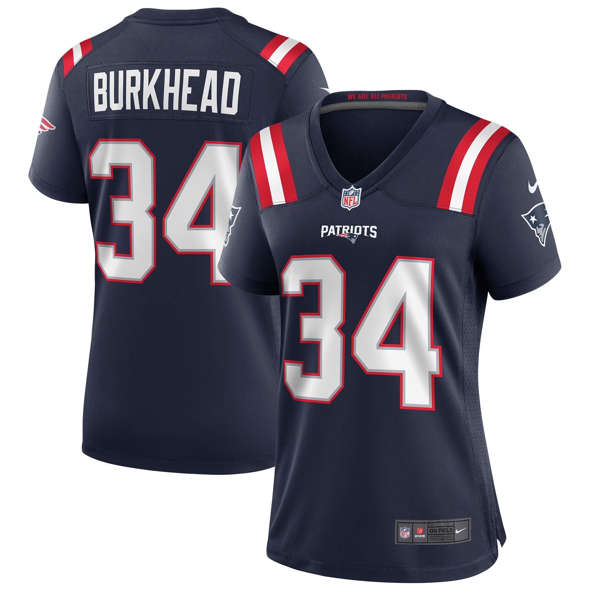 Women's Nike Rex Burkhead New England Patriots Navy Game Jersey