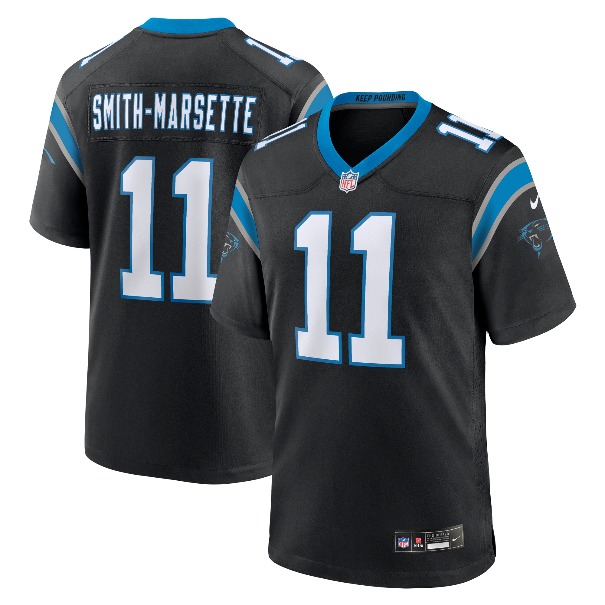 Men's Carolina Panthers Ihmir Smith-Marsette Nike Black Team Game Jersey