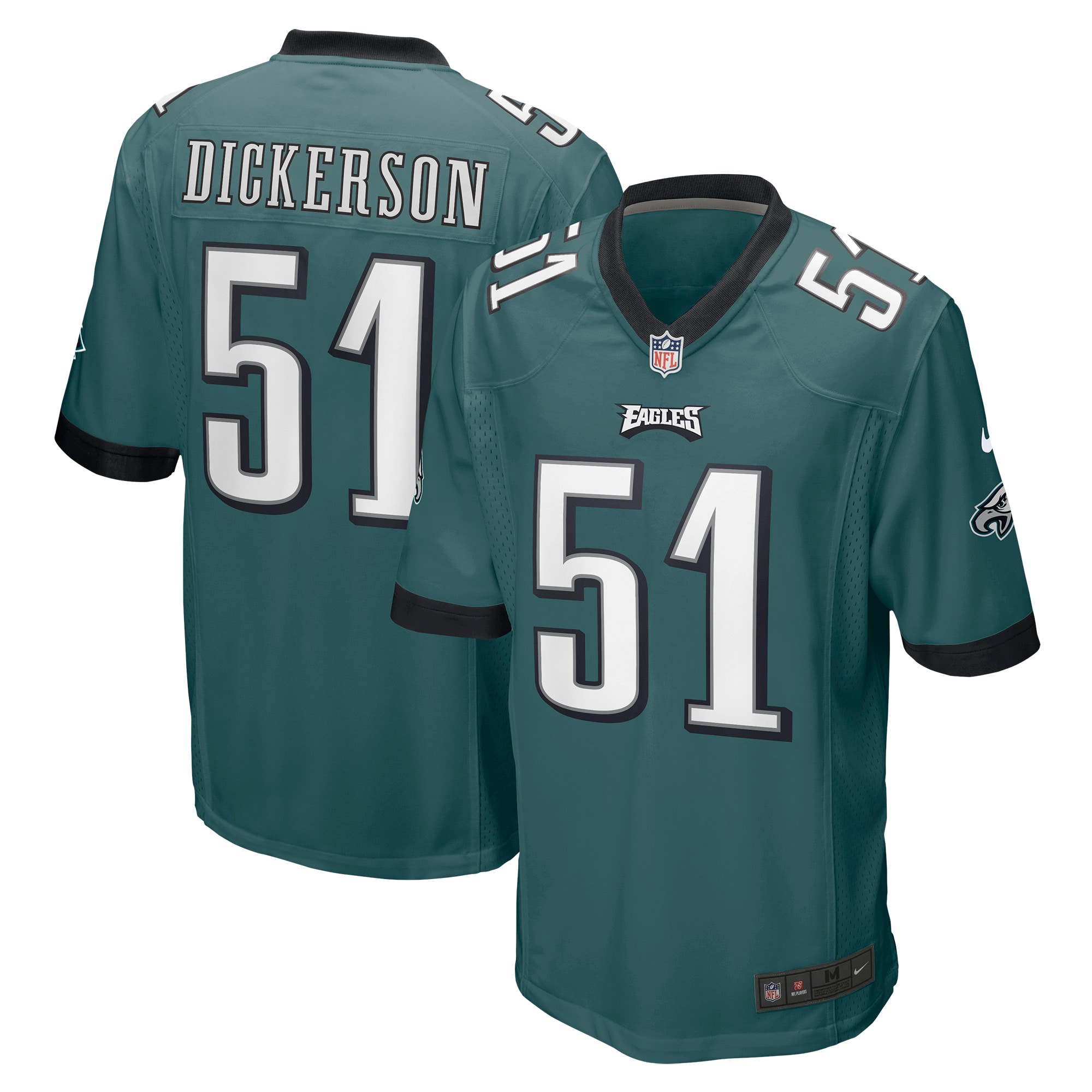 Men's Philadelphia Eagles Landon Dickerson Nike Midnight Green Game Jersey