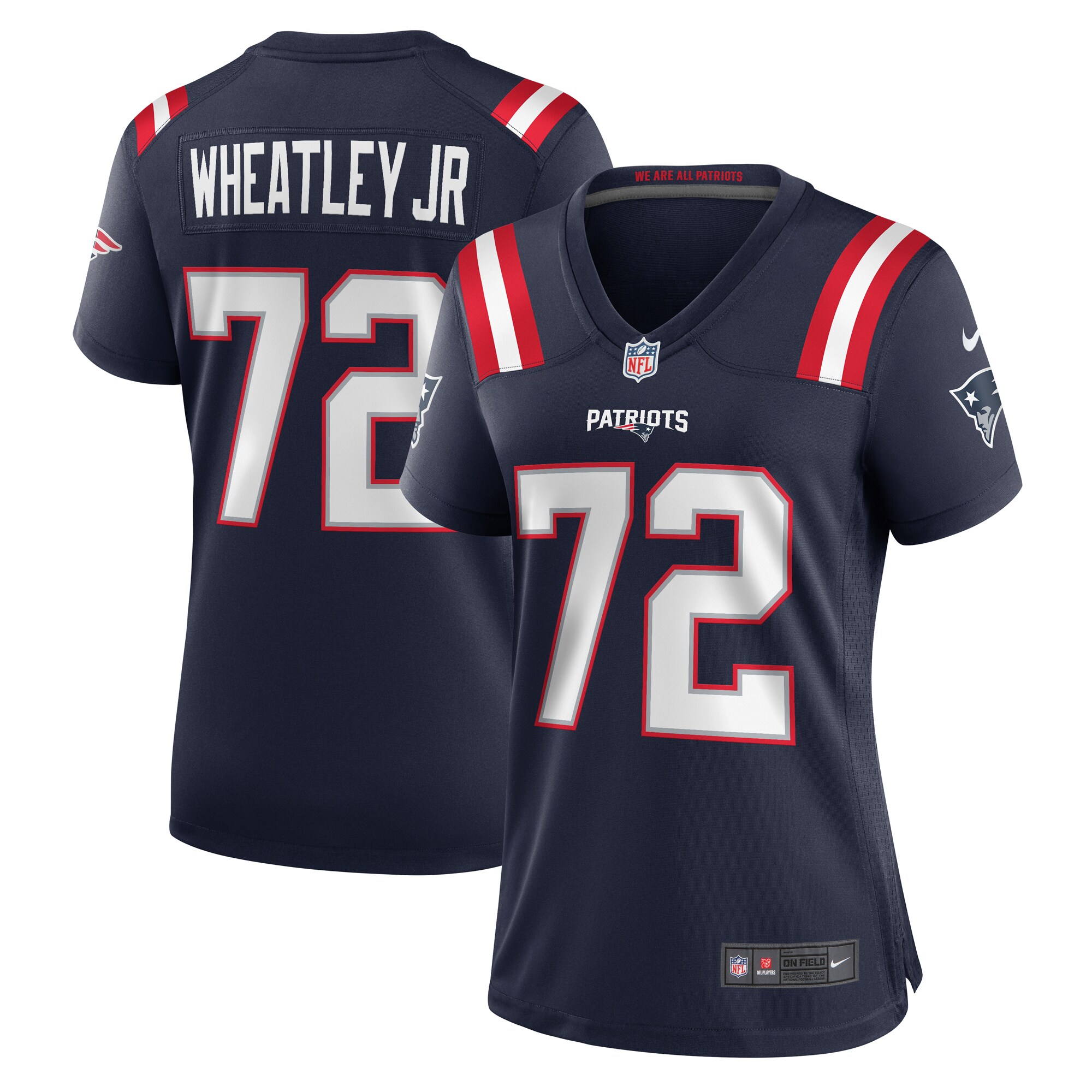 Women's New England Patriots Tyrone Wheatley Nike Navy Team Game Jersey
