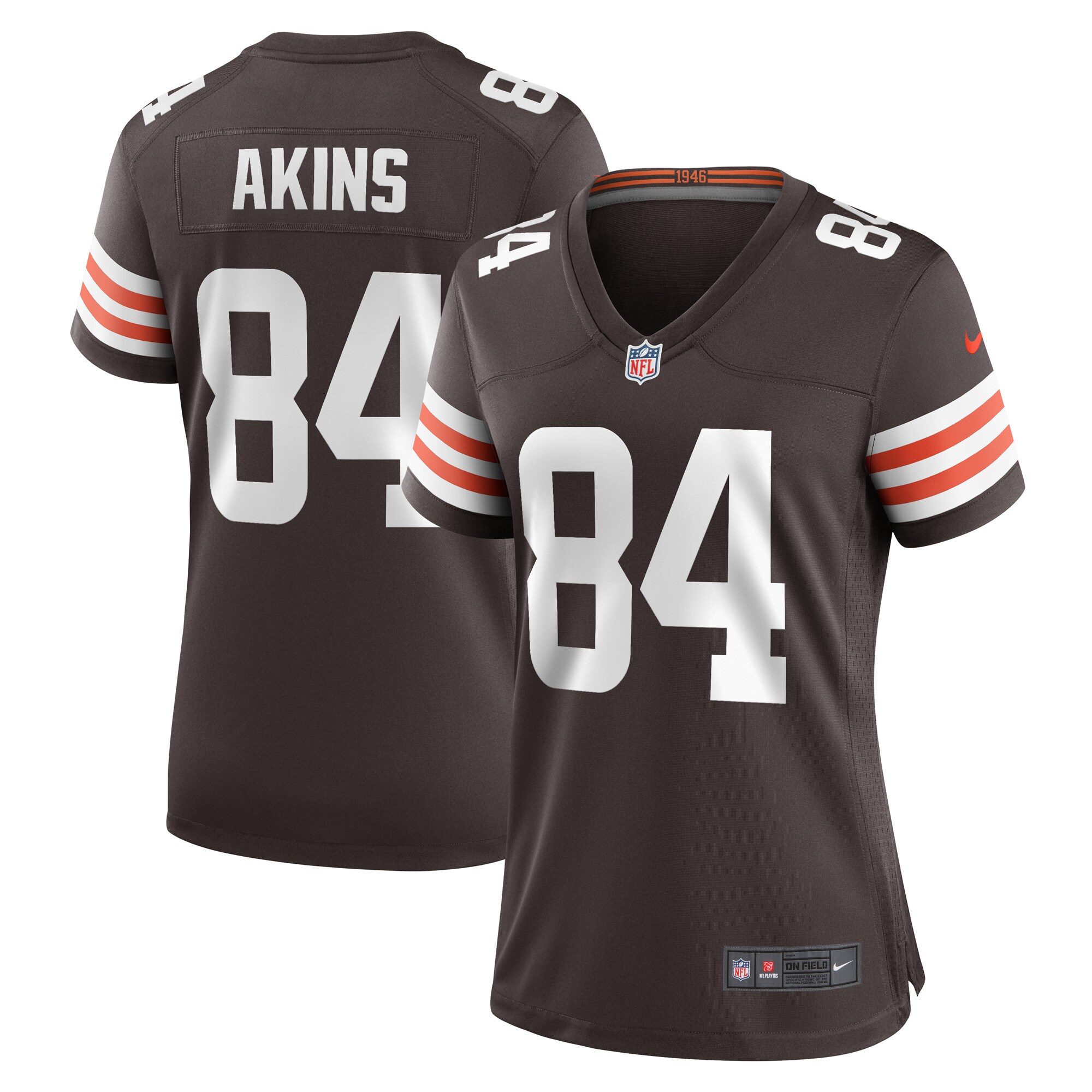Women's Cleveland Browns Jordan Akins Nike Brown Team Game Jersey