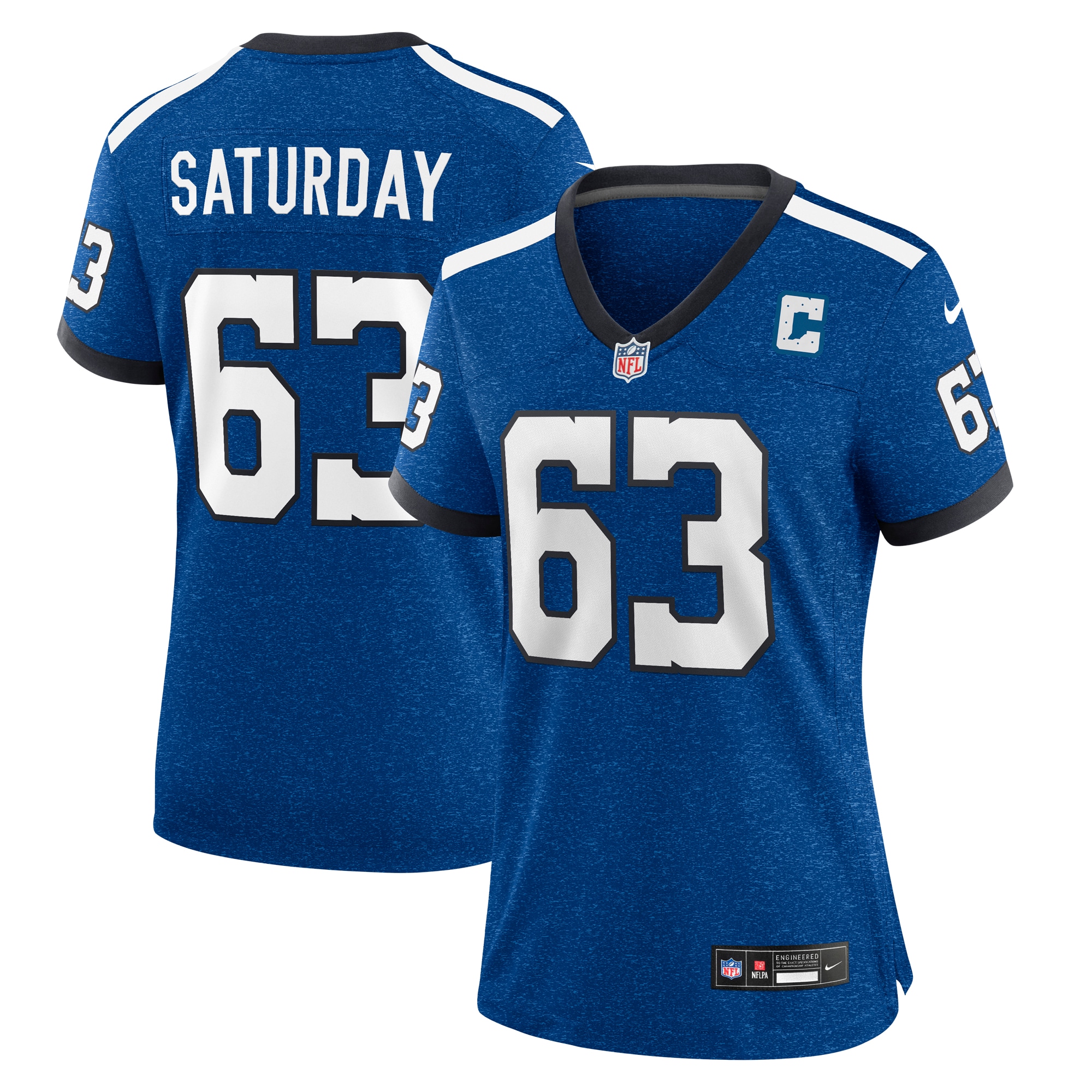 Women's Indianapolis Colts Jeff Saturday Nike Royal Indiana Nights Alternate Game Jersey