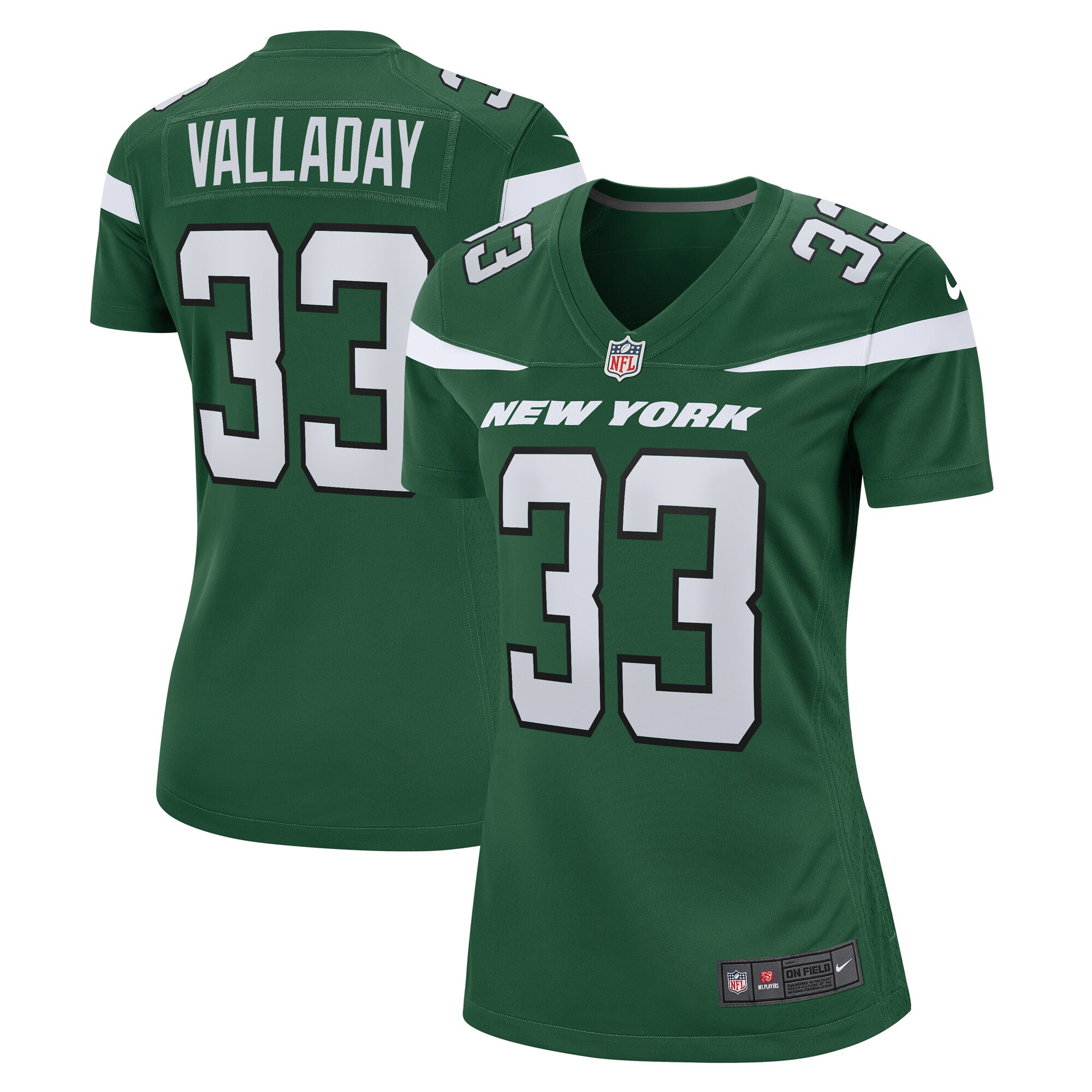 Women's New York Jets Xazavian Valladay Nike Gotham Green Team Game Jersey