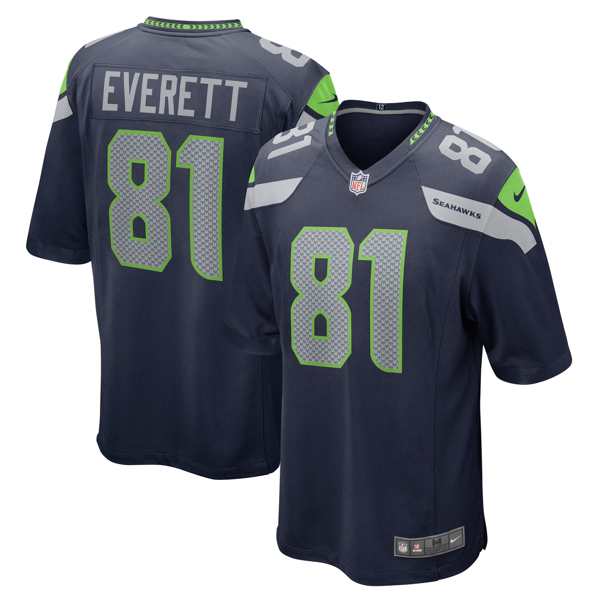 Men's Seattle Seahawks Gerald Everett Nike College Navy Game Jersey