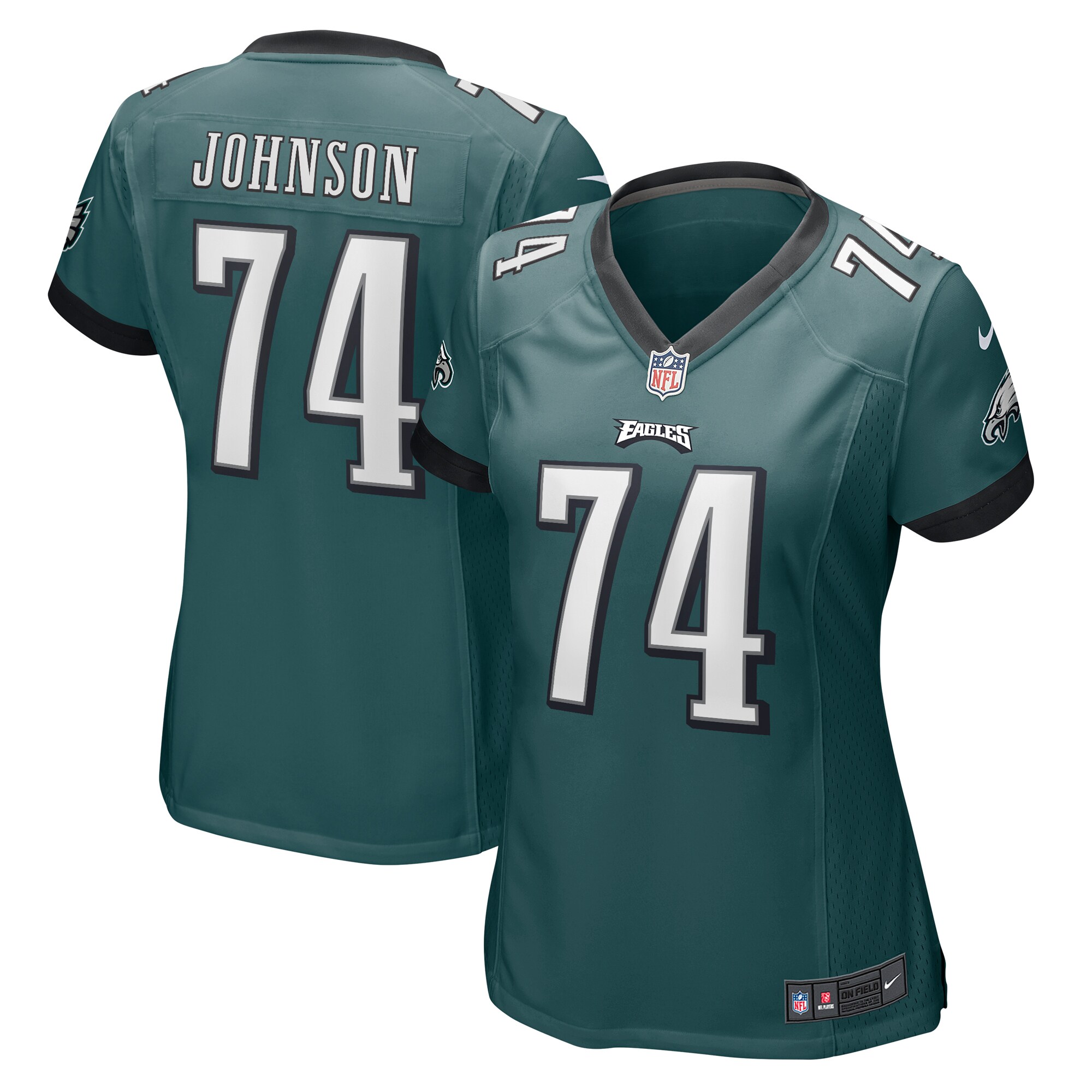 Women's Philadelphia Eagles Fred Johnson Nike Midnight Green Team Game Jersey