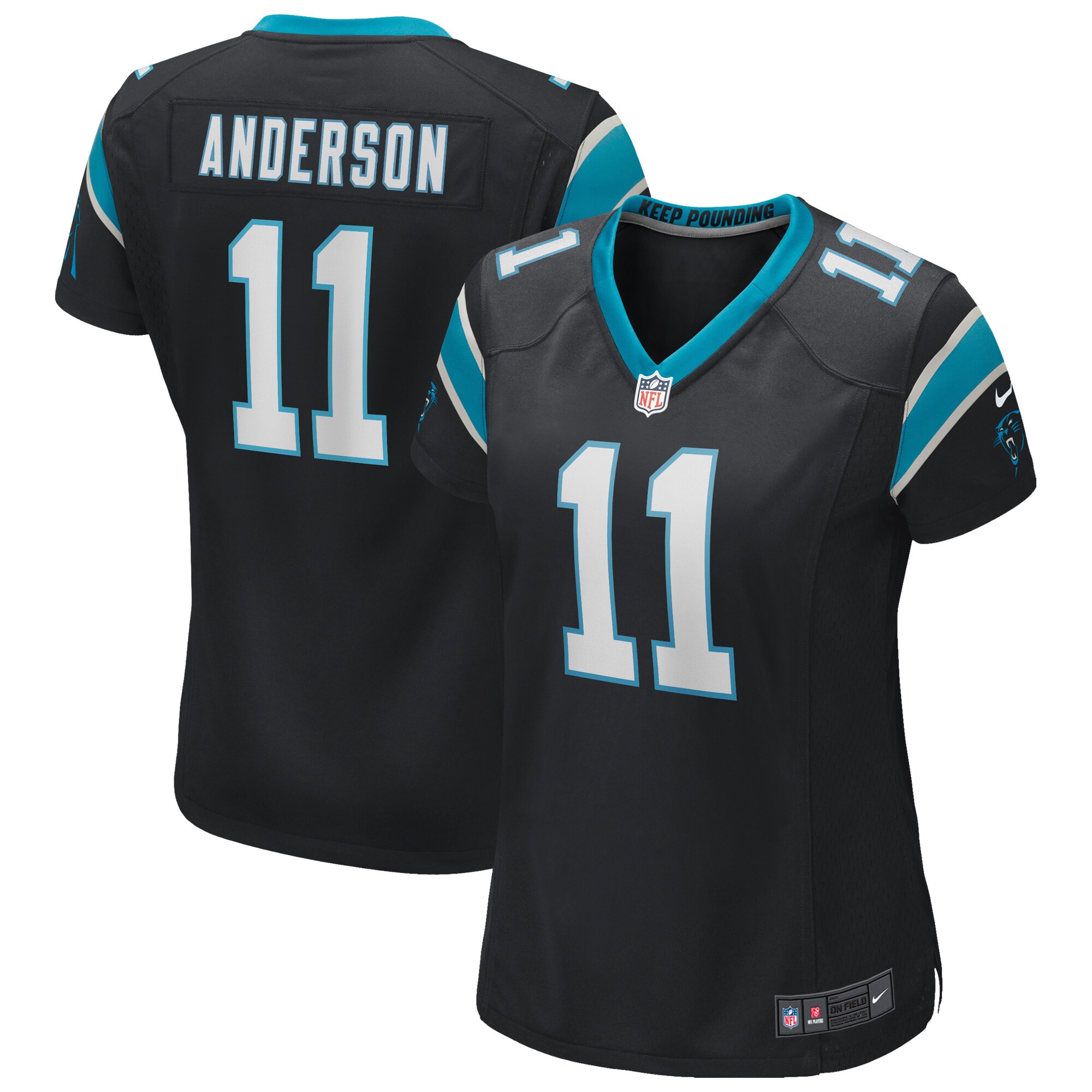 Women's Carolina Panthers Robby Anderson Nike Black Game Player Jersey