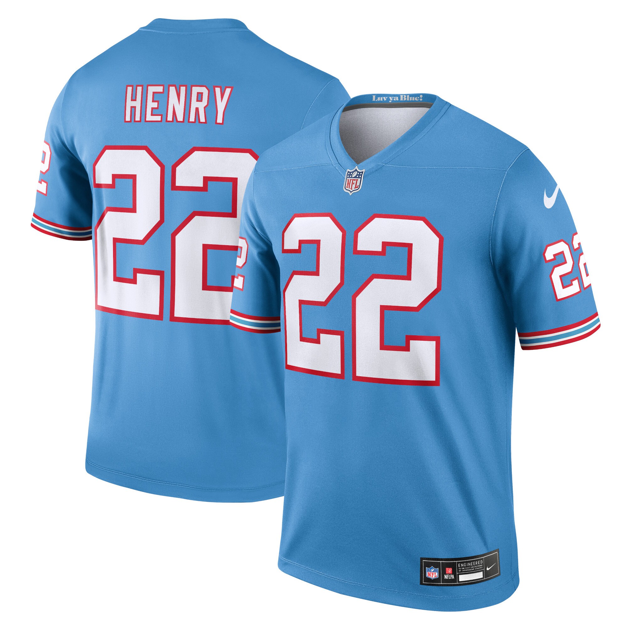 Men's Tennessee Titans Derrick Henry Nike Light Blue Oilers Throwback Legend Player Jersey