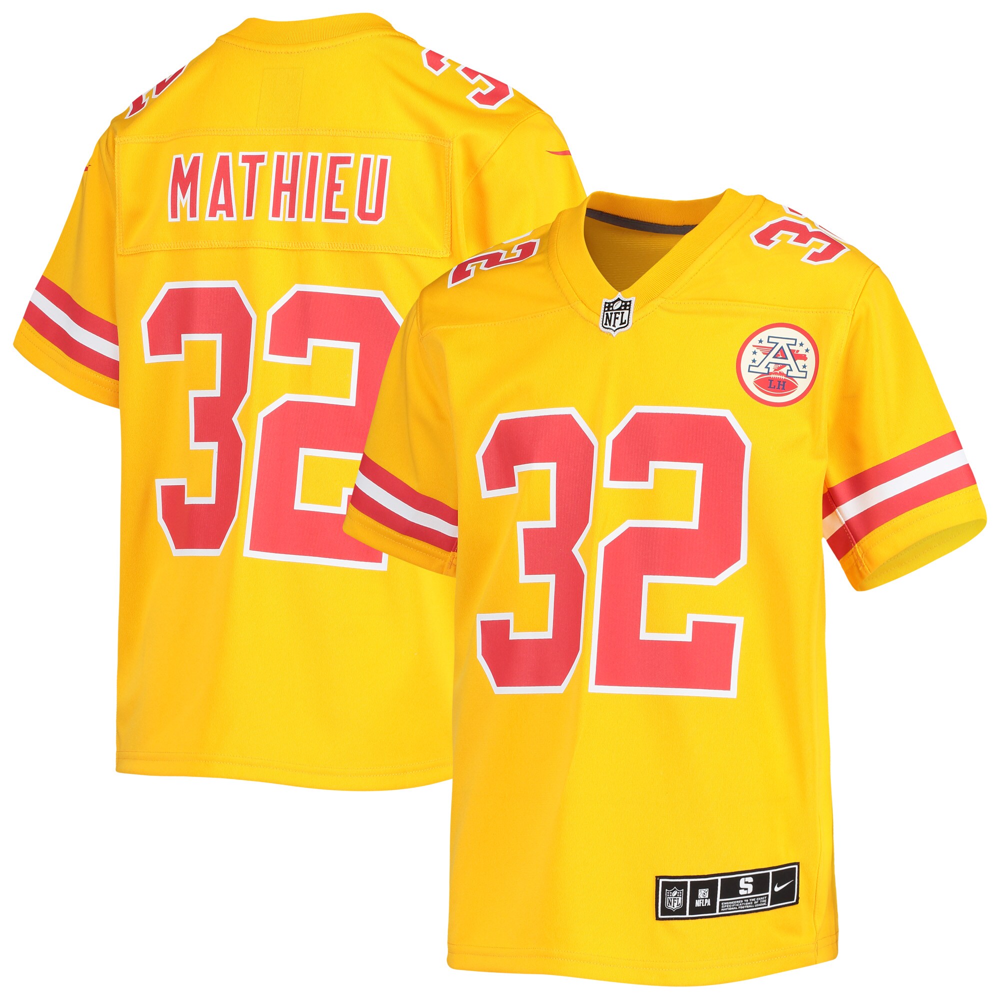 Youth Kansas City Chiefs Tyrann Mathieu Nike Gold Inverted Team Game Jersey