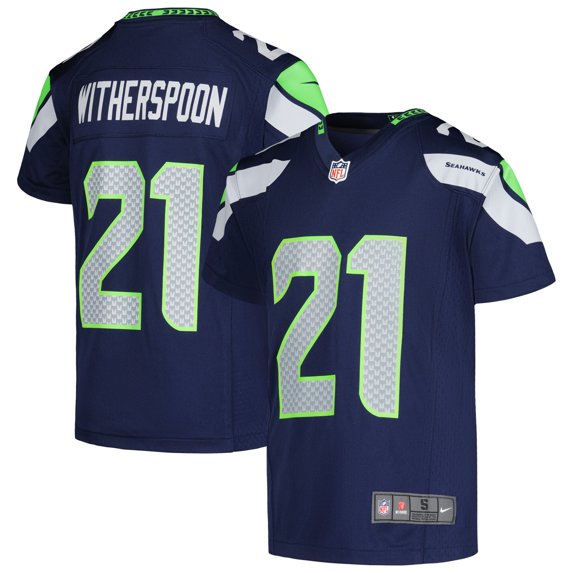 Youth Seattle Seahawks Devon Witherspoon Nike College Navy Game Jersey