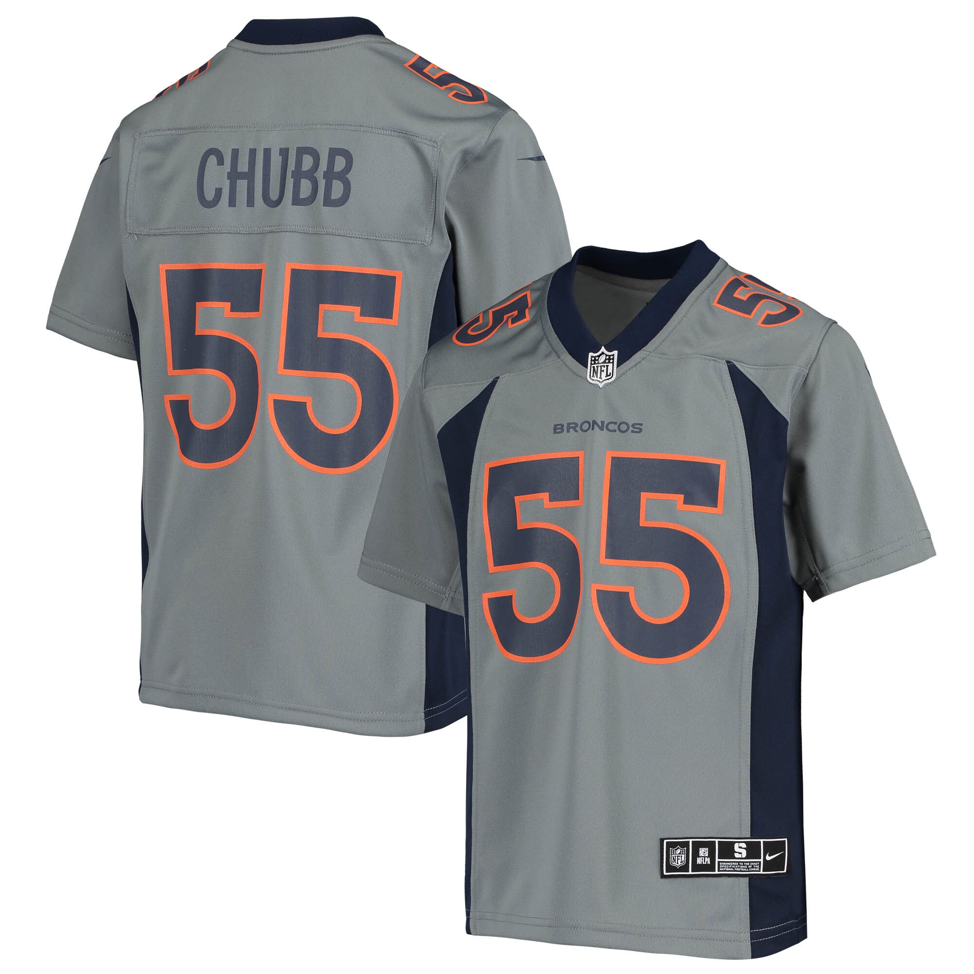 Youth Denver Broncos Bradley Chubb Nike Gray Inverted Team Game Jersey