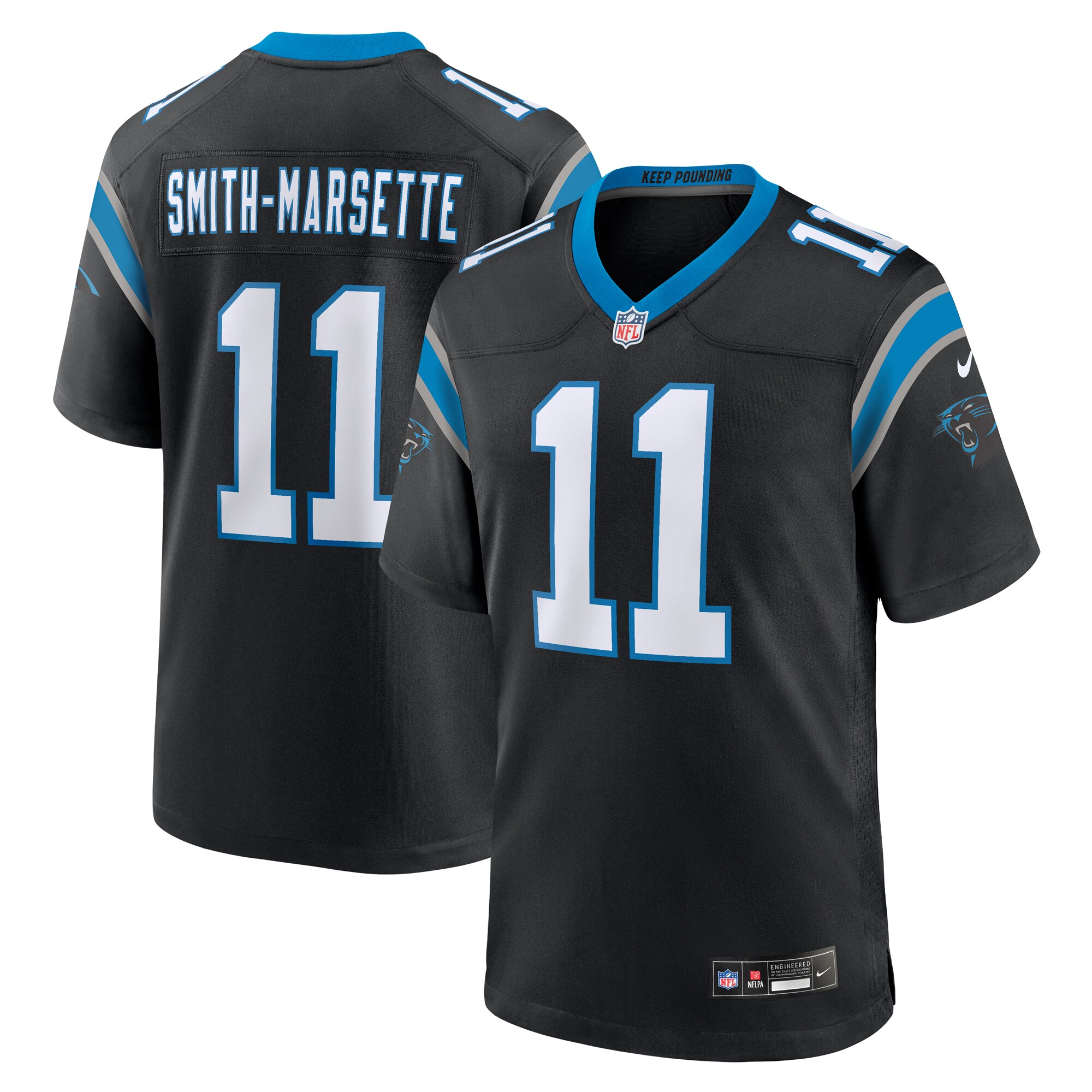 Men's Carolina Panthers Ihmir Smith-Marsette Nike Black Team Game Jersey